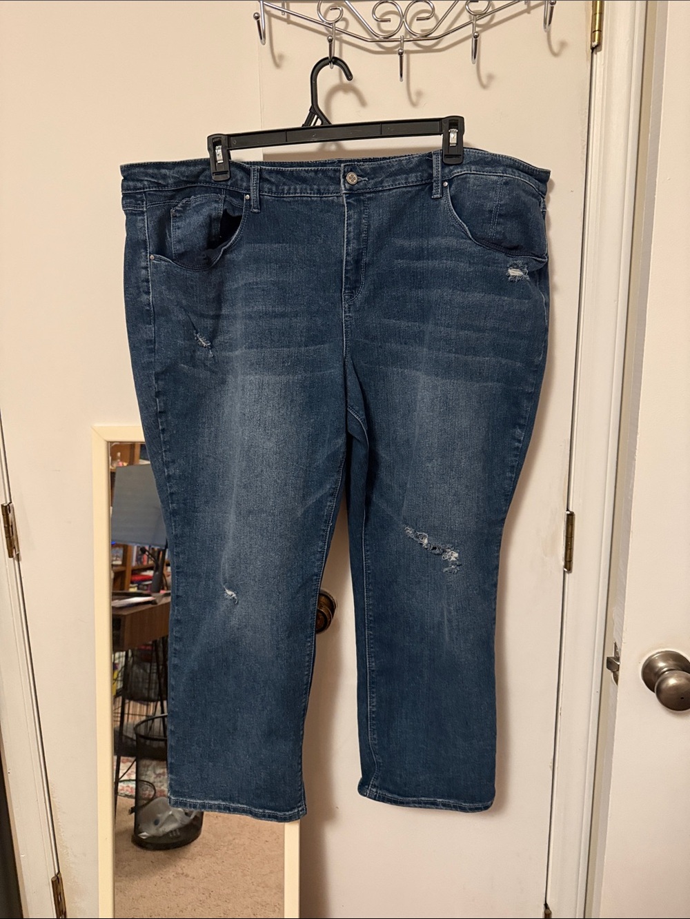Laurie Felt Midwash Straight Leg Jeans with Light Distressing